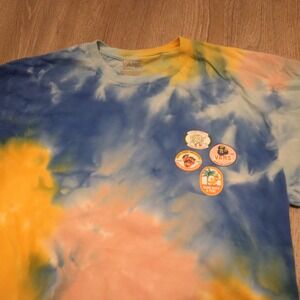 Vans Tie Dye T Shirt Large Classic Fit Orange Blue Pink Yellow‎ Fruit Graphics